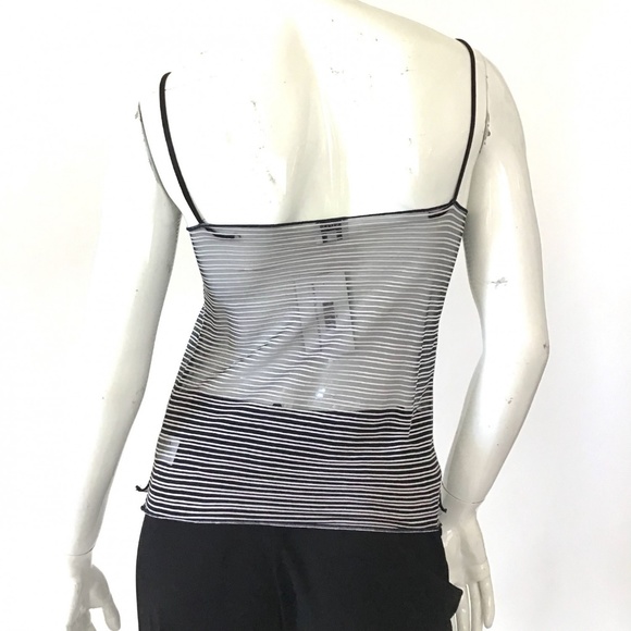 ARMANI COLLEZIONI spaghetti strap sheer stripe top - Picture 5 of 7